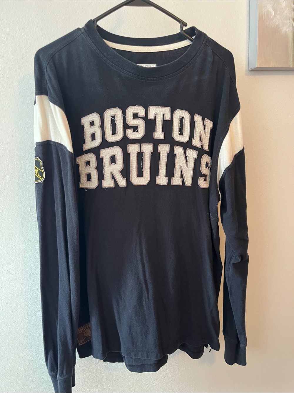 CCM Boston Bruins Long Sleeve Tee - Black and White